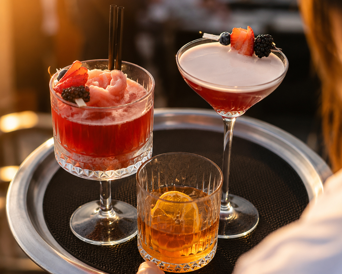 Handcrafted cocktails during Happy Hour at Terrazza